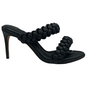 Alexandre Birman Francis Braided Heeled Sandals in Black Leather EU 40 US 10